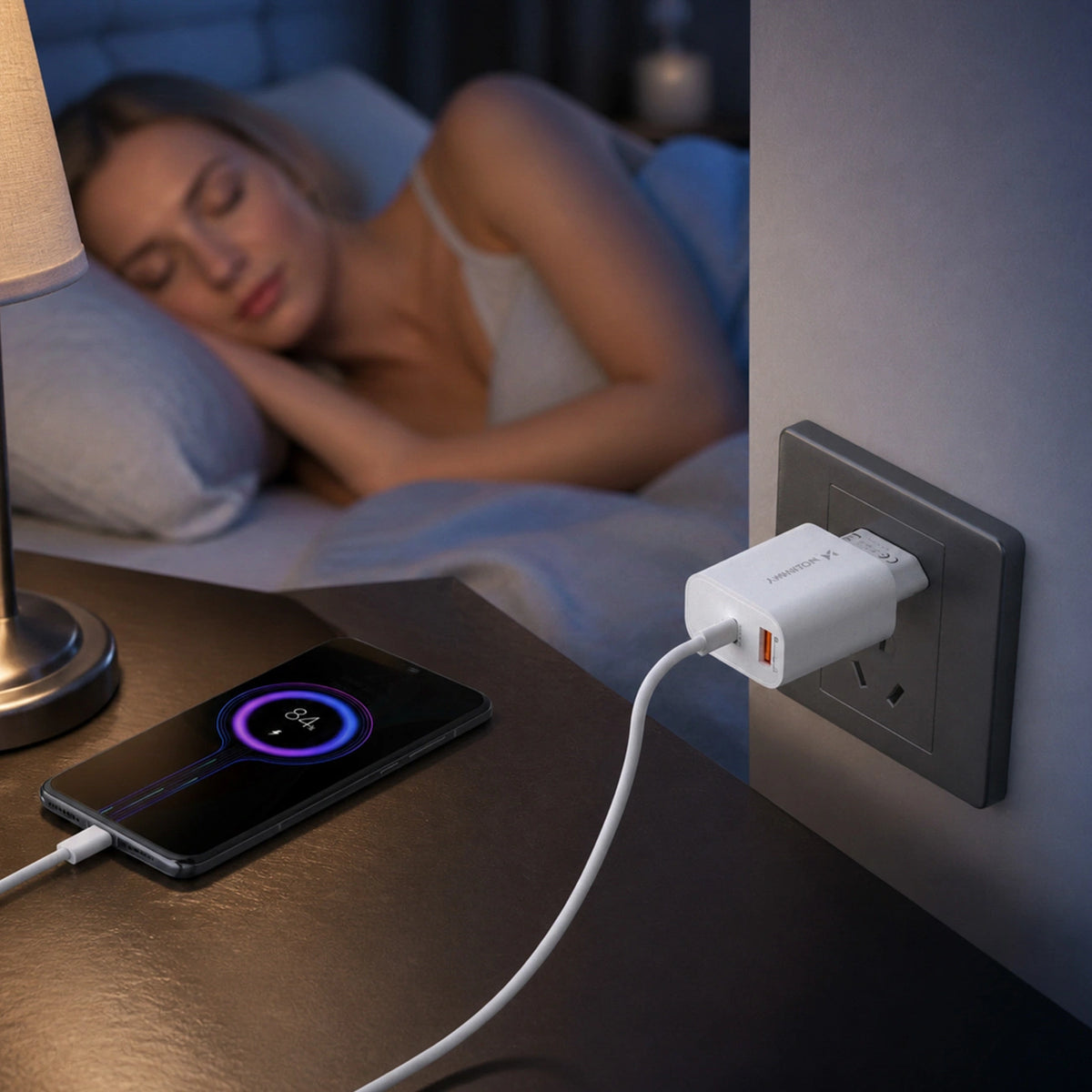Ładowarka sieciowa Wozinsky WLS-20W 20 W USB-A USB-C z kablem - biała – zdjęcie 13