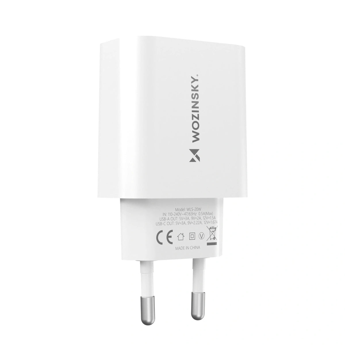 Ładowarka sieciowa Wozinsky WLS-20W 20 W USB-A USB-C z kablem - biała – zdjęcie 4