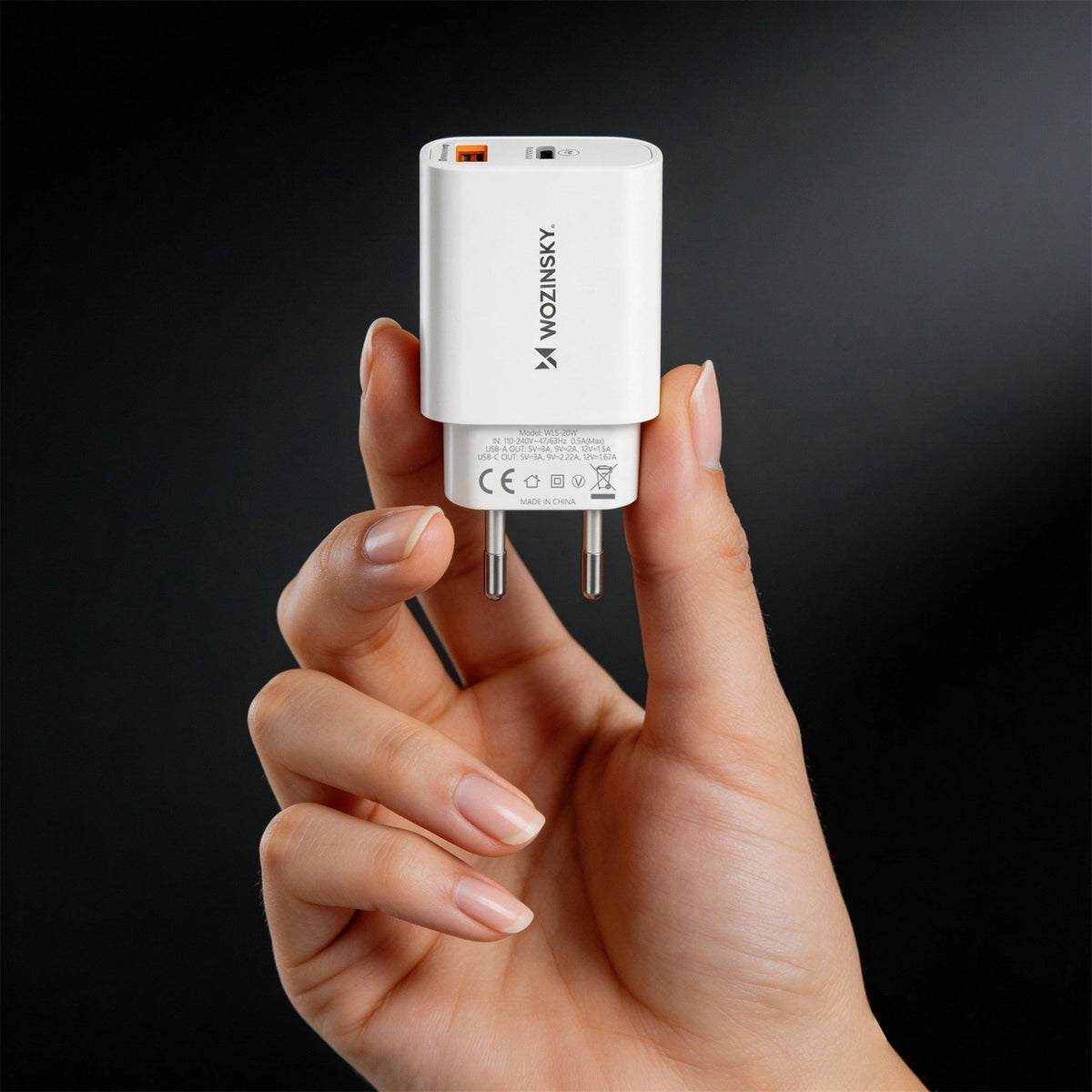 Ładowarka sieciowa Wozinsky WLS-20W 20 W USB-A USB-C z kablem - biała – zdjęcie 7
