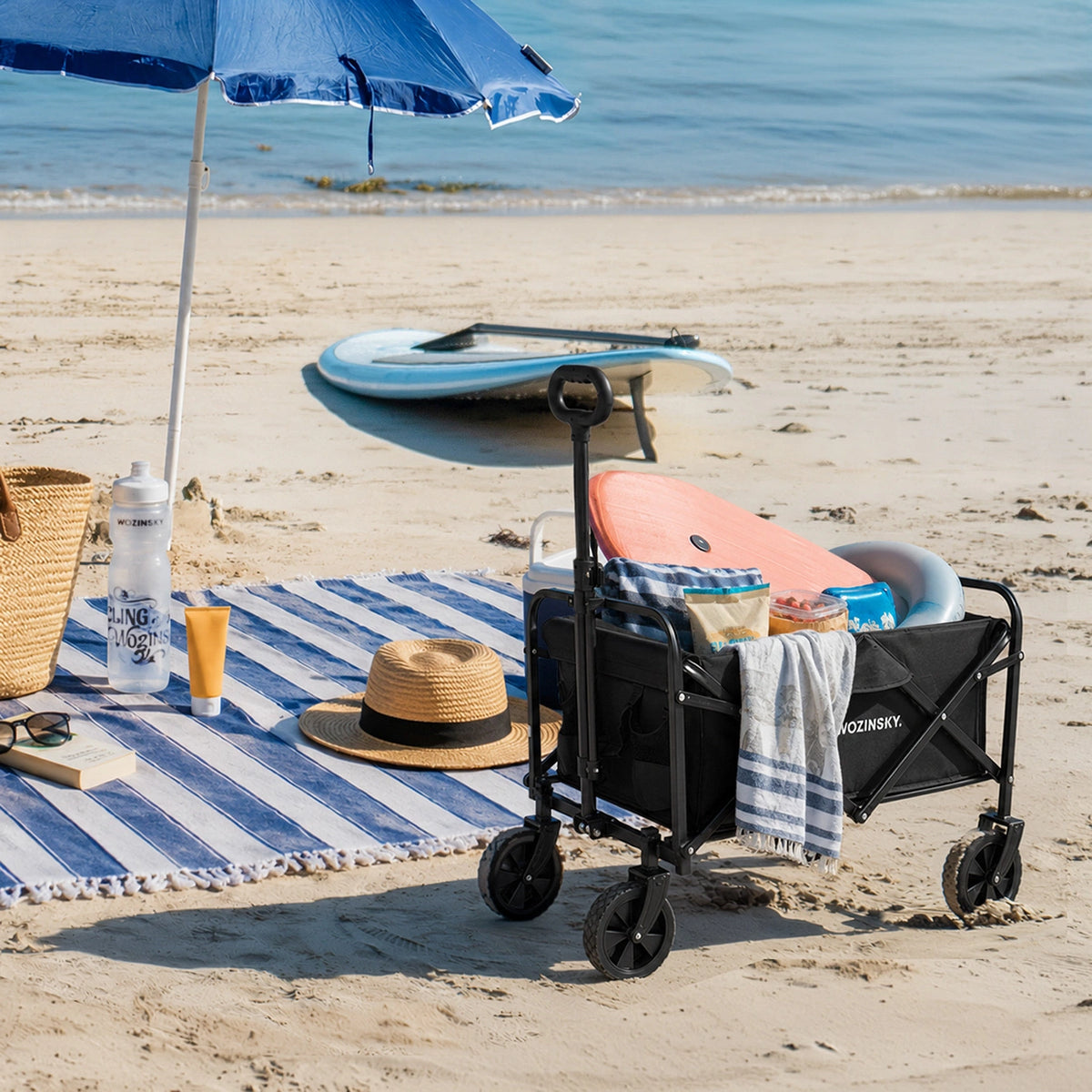 Wózek Wozinsky WZP-80 plażowy, turystyczny, ogrodowy do 80 kg - czarny – zdjęcie 11