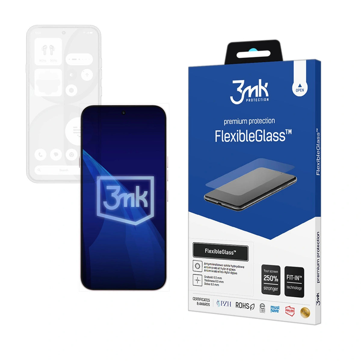 Szkło hybrydowe 3mk FlexibleGlass na Nothing Phone (4a)
