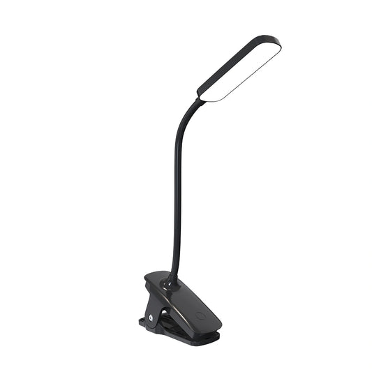 Mini lampka LED do czytania z klipsem i kablem USB-C 80 cm - czarna