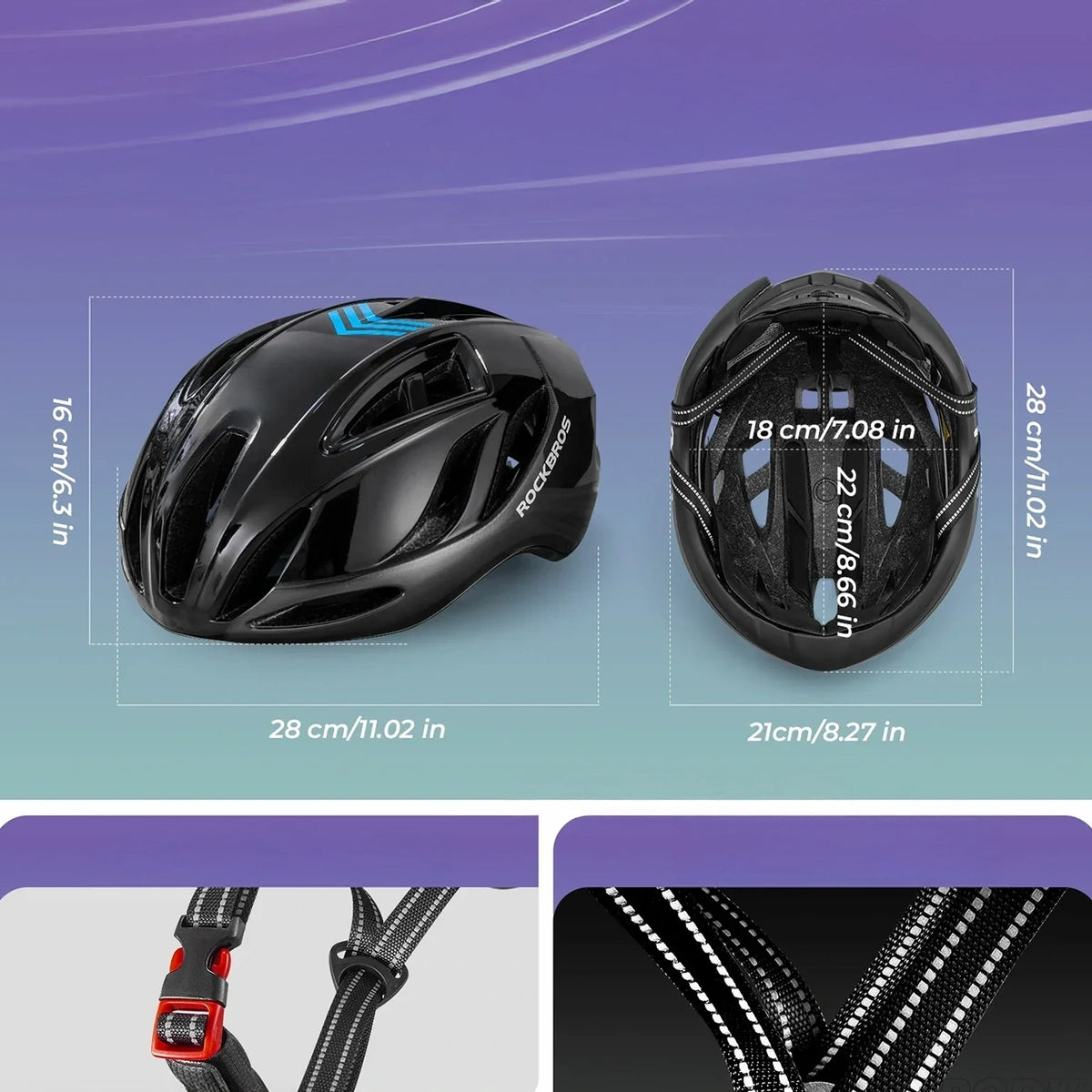 Kask rowerowy Rockbros TS-42 lekki 58-62 cm - tytanowy – zdjęcie 2