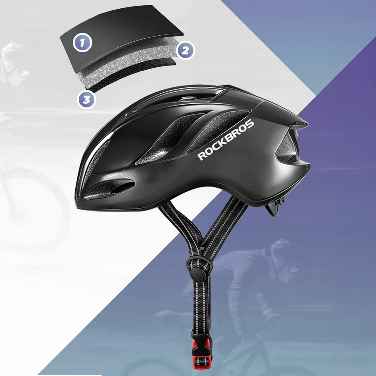 Kask rowerowy Rockbros TS-42 lekki 58-62 cm - tytanowy – zdjęcie 3