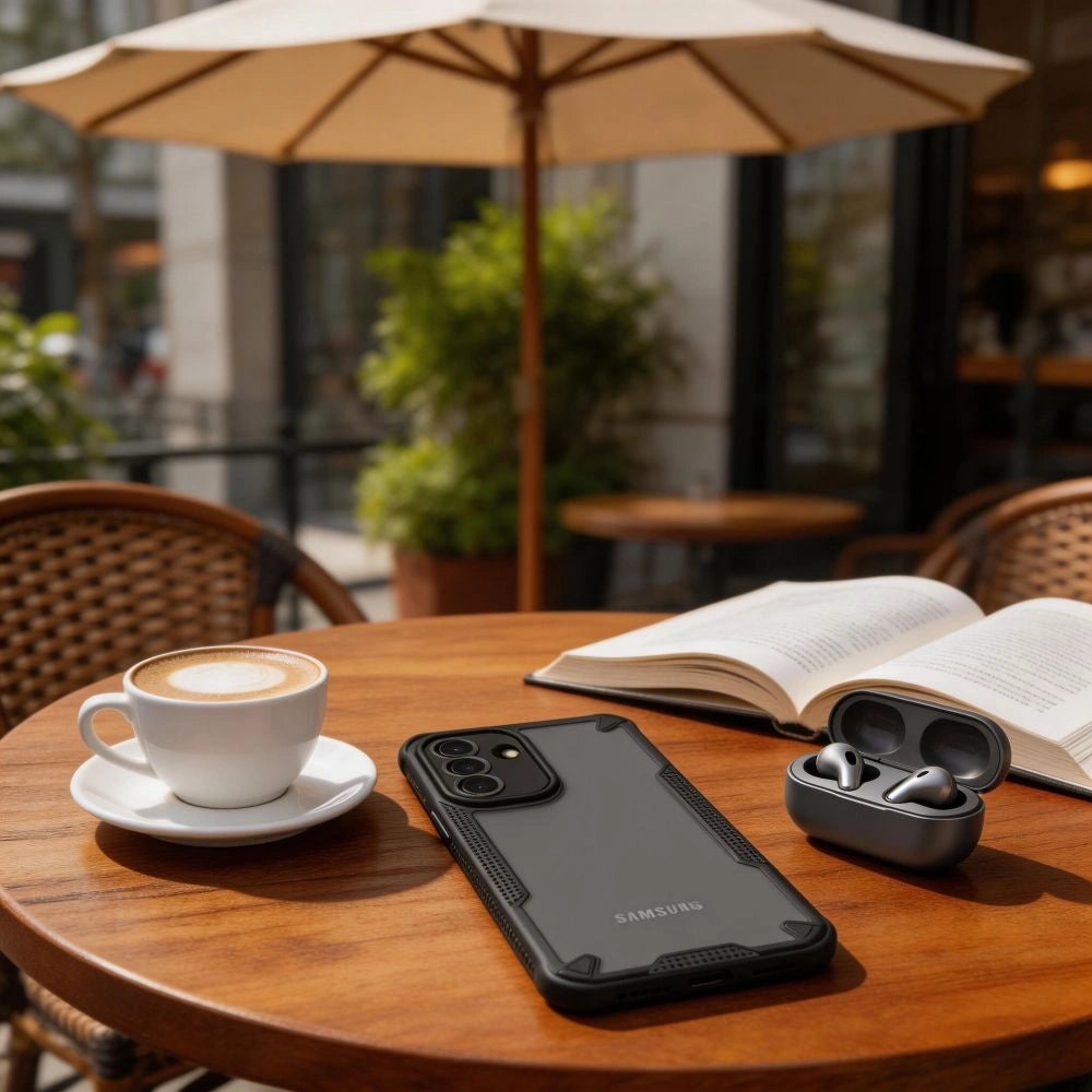 Etui Tech-Protect na Samsung Galaxy A57 5G - półprzezroczysto-czarne – zdjęcie 4