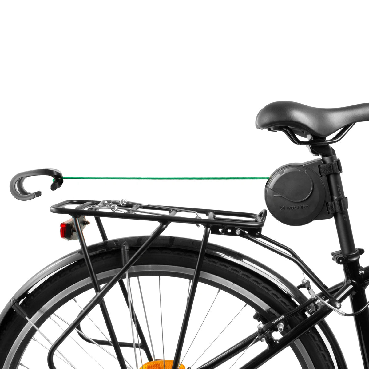 Linka holownicza do roweru dziecięcego 2.6 m samozwijalna - czarna – zdjęcie 4