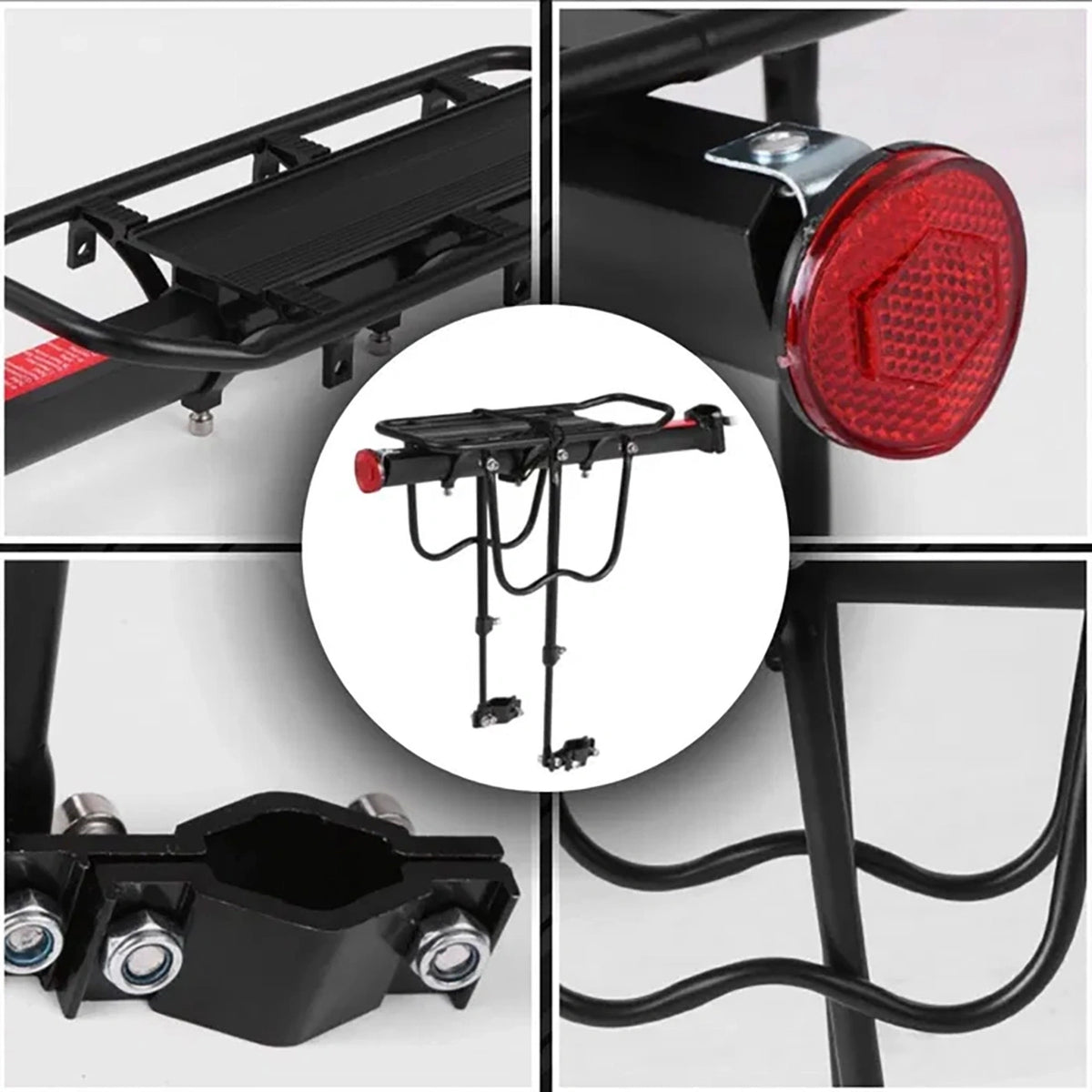 Bagażnik rowerowy Wozinsky na rowery 22-27" regulowany do 50 kg - czarny – zdjęcie 3