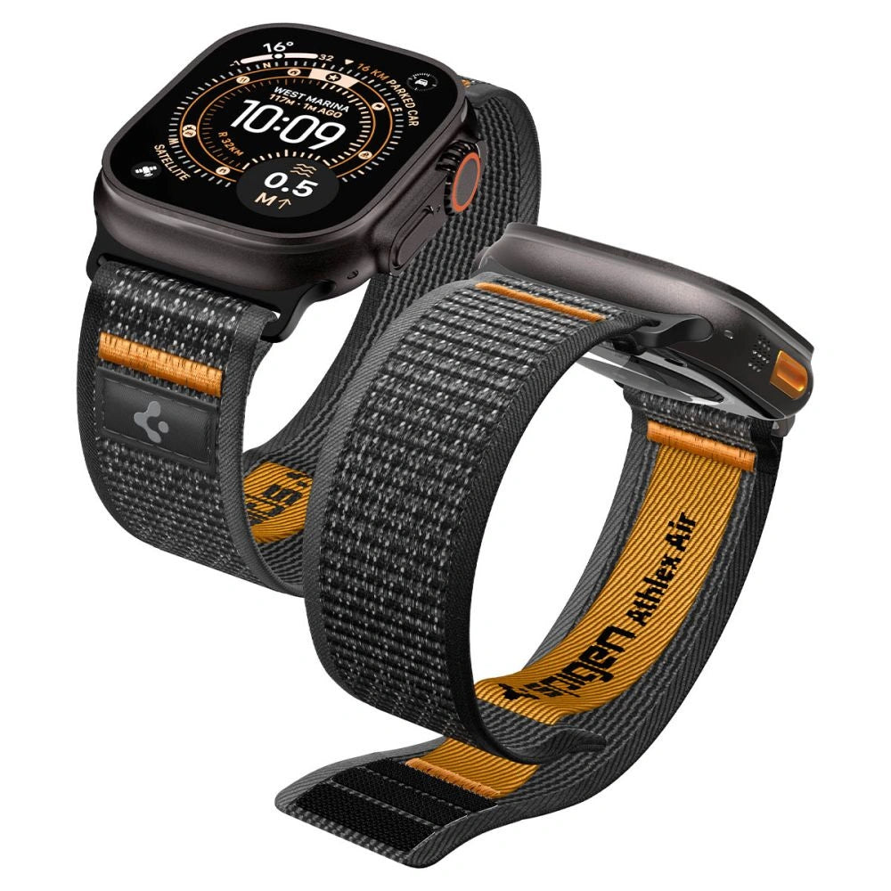 Pasek Spigen na Apple Watch (44 / 45 / 46 / 49 mm) - czarno-pomarańczowy