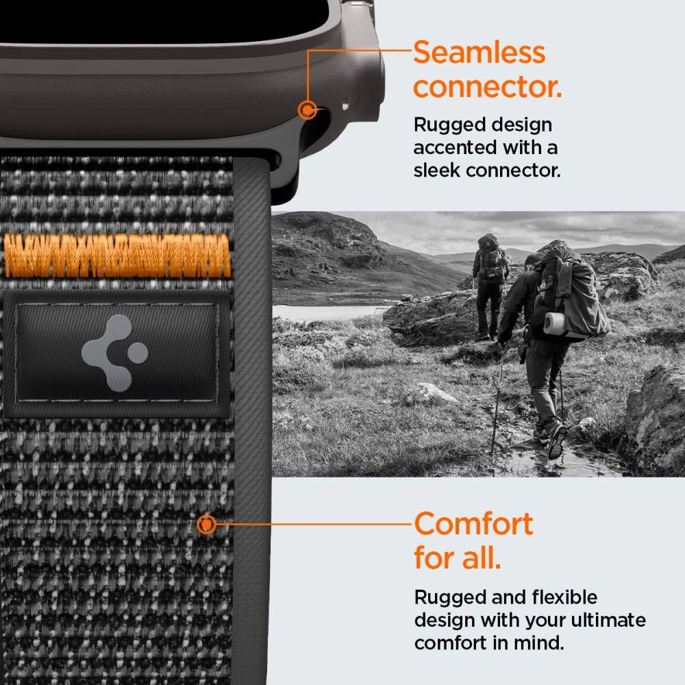 Pasek Spigen na Apple Watch (44 / 45 / 46 / 49 mm) - czarno-pomarańczowy – zdjęcie 10