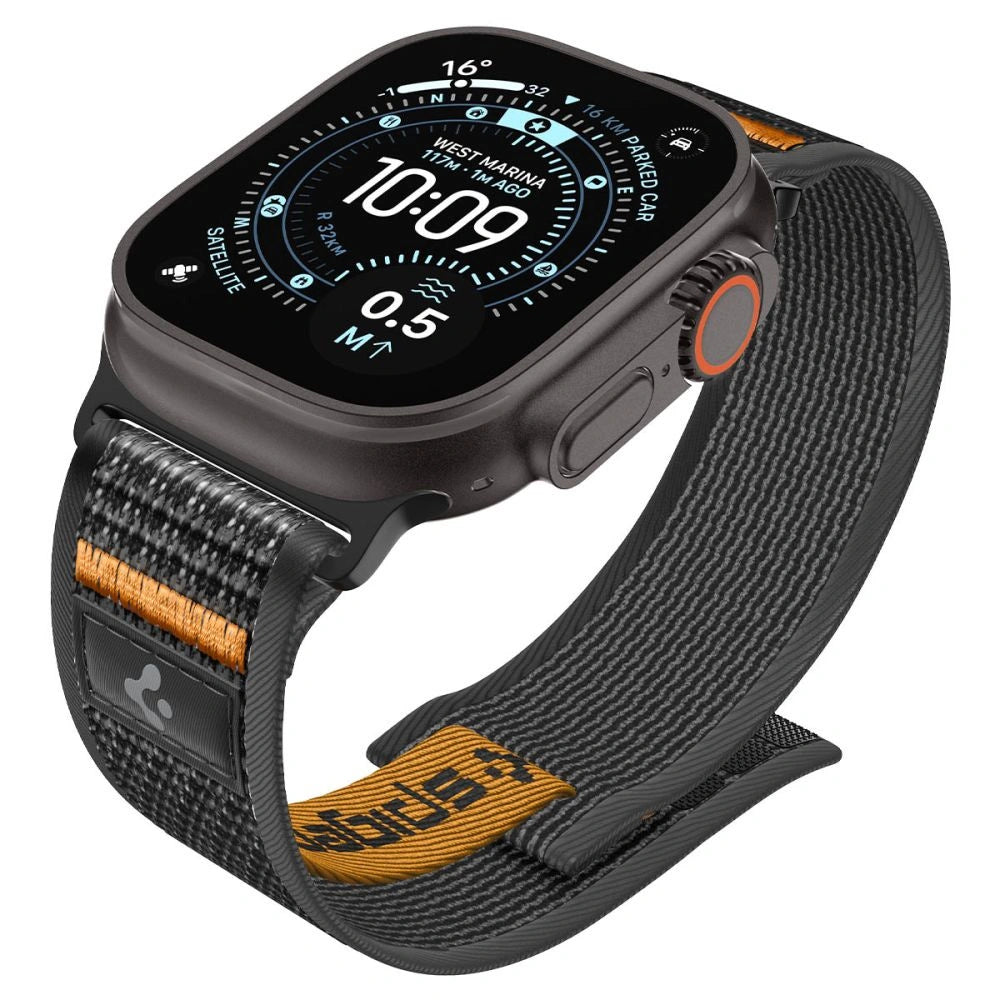 Pasek Spigen na Apple Watch (44 / 45 / 46 / 49 mm) - czarno-pomarańczowy – zdjęcie 4