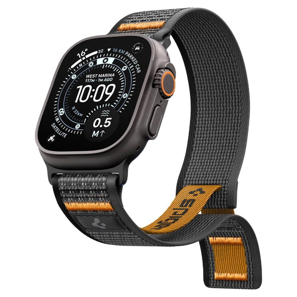 Pasek Spigen na Apple Watch (44 / 45 / 46 / 49 mm) - czarno-pomarańczowy – zdjęcie 5