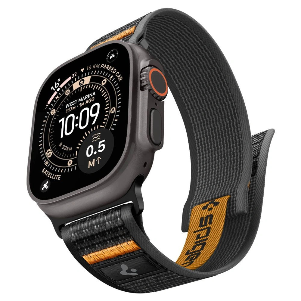 Pasek Spigen na Apple Watch (44 / 45 / 46 / 49 mm) - czarno-pomarańczowy – zdjęcie 6