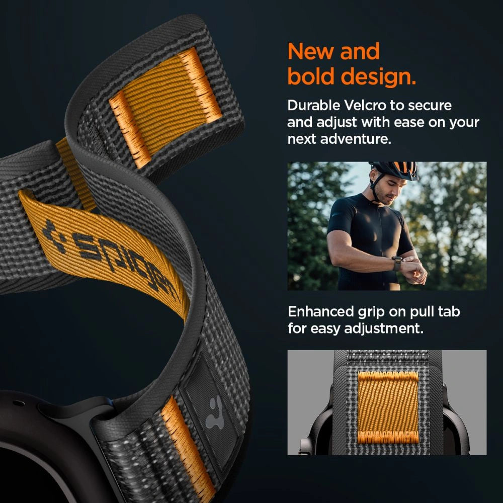 Pasek Spigen na Apple Watch (44 / 45 / 46 / 49 mm) - czarno-pomarańczowy – zdjęcie 9