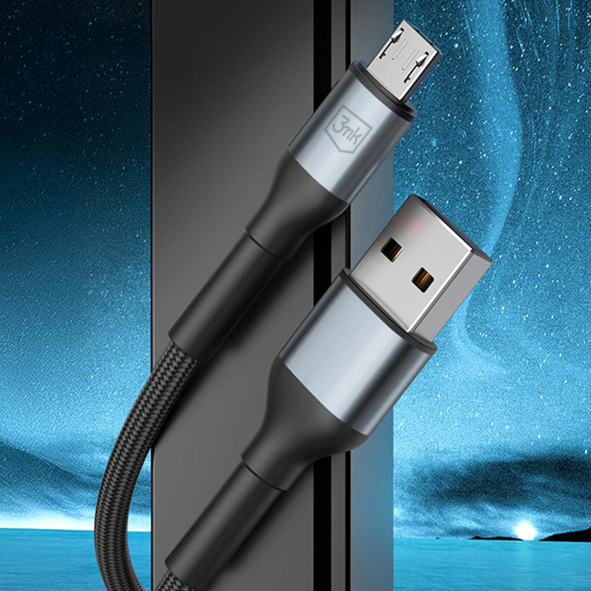 Kabel 3mk Hyper Cable N-SERIES USB-A / MicroUSB 3m QC 3.0 5V/2A - czarny – zdjęcie 3
