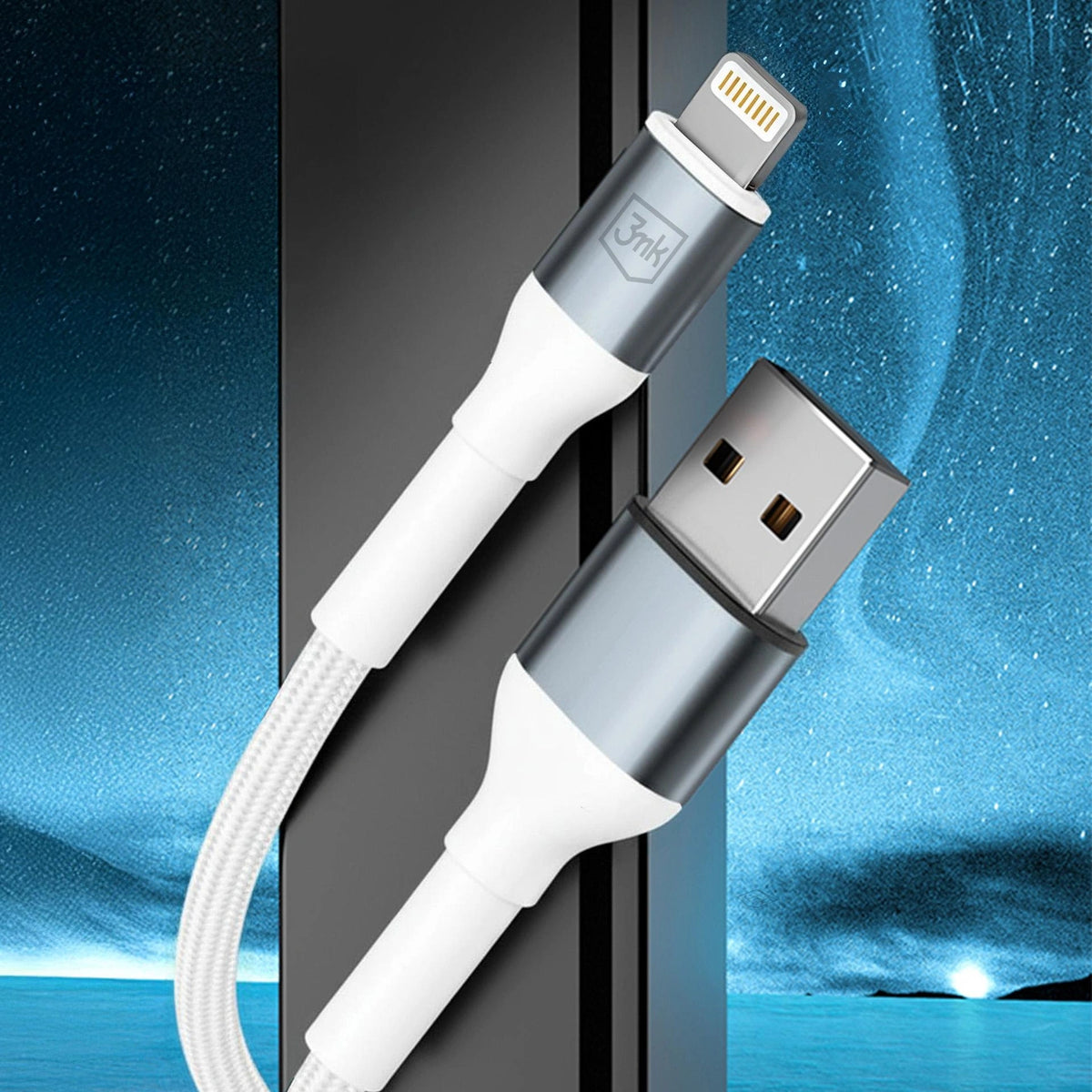 Kabel 3mk Hyper Cable N-SERIES USB-A / Lightning 1m QC 3.0 5V/2.4A - białt – zdjęcie 4