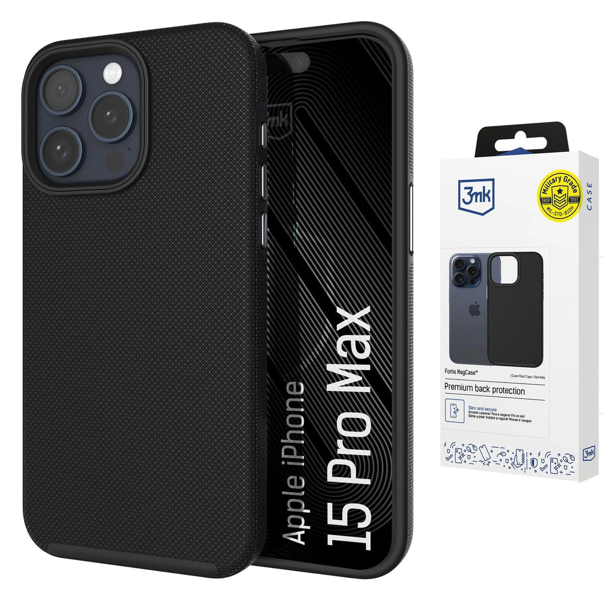 Etui 3mk Fortis MagCase na iPhone 15 Pro Max - czarne