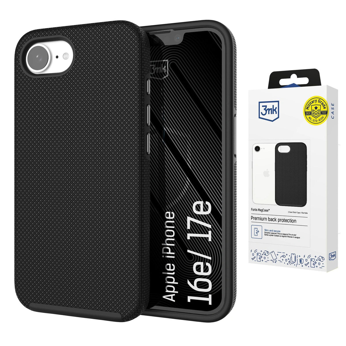 Etui 3mk Fortis MagCase na iPhone 16e / 17e - czarne