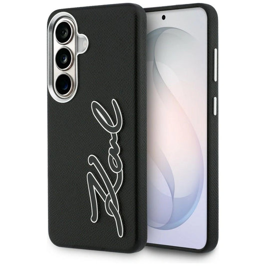 Etui Karl Lagerfeld Grained Signature Metal na Samsung Galaxy S26 - czarne