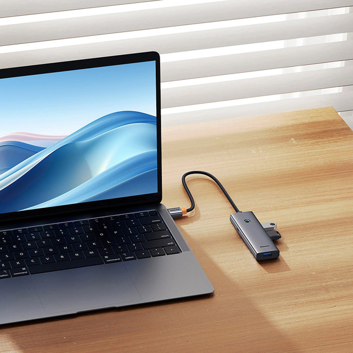Hub USB-A Baseus UltraJoy Series 4xUSB-A 3.0 1xUSB-C 5V - szary – zdjęcie 9