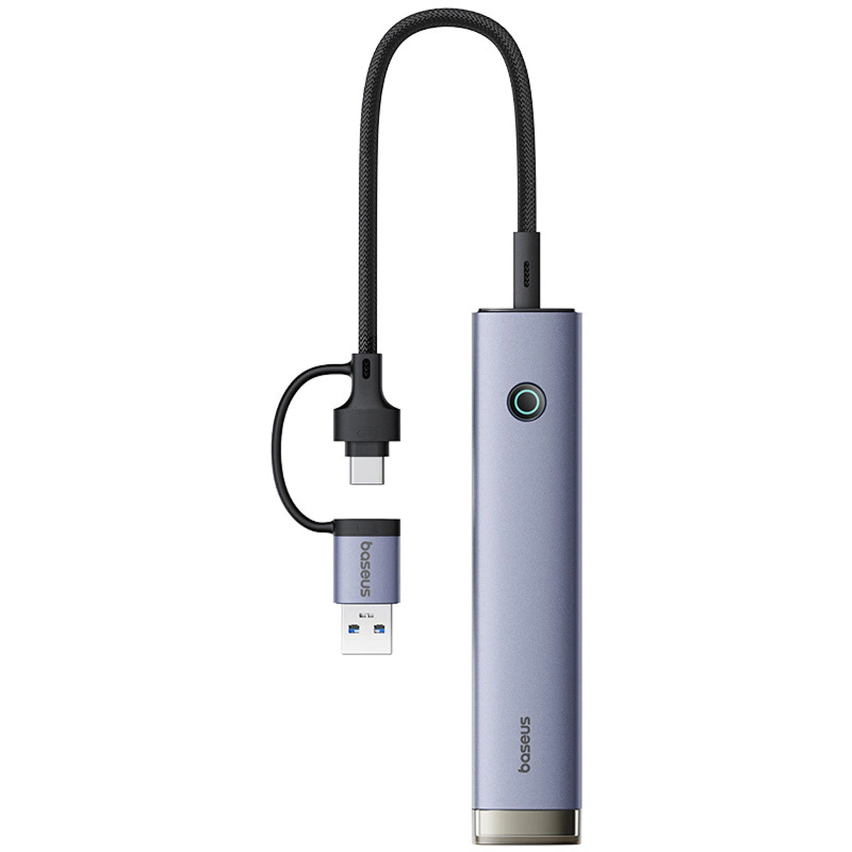 Hub USB-A/USB-C Baseus UltraJoy Series 4xUSB-A 3.0 1xUSB-C 5V - szary – zdjęcie 2