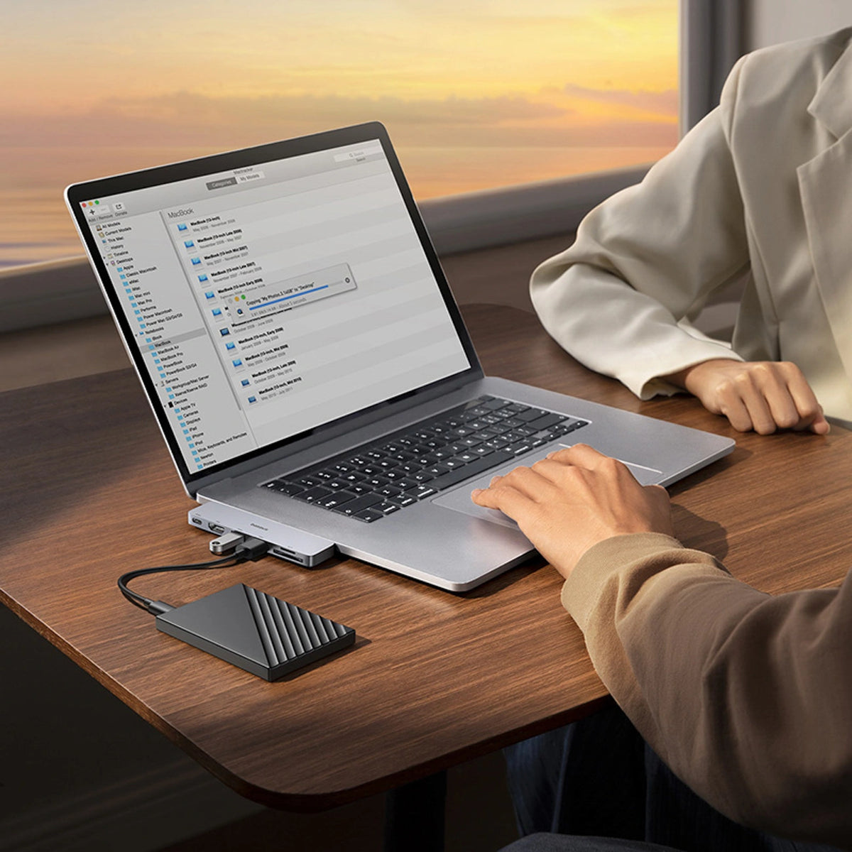 Hub USB Baseus UltraJoy Series 6w1 USB-C 40 Gb/s USB 3.0 HDMI 4K z - szary – zdjęcie 10