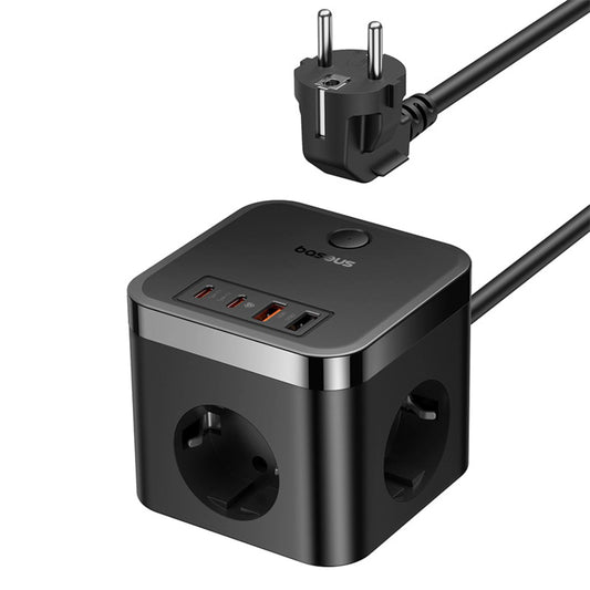 Listwa zasilająca Baseus PowerCombo Cube 30W 3xAC 2xUSB-A 2xUSB-C - czarny
