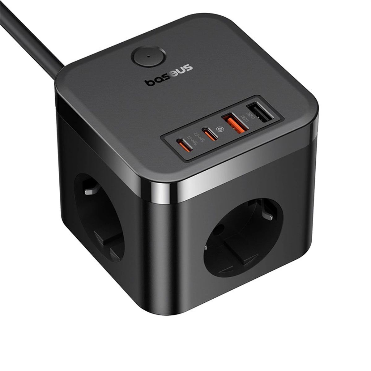 Listwa zasilająca Baseus PowerCombo Cube 30W 3xAC 2xUSB-A 2xUSB-C - czarny – zdjęcie 3