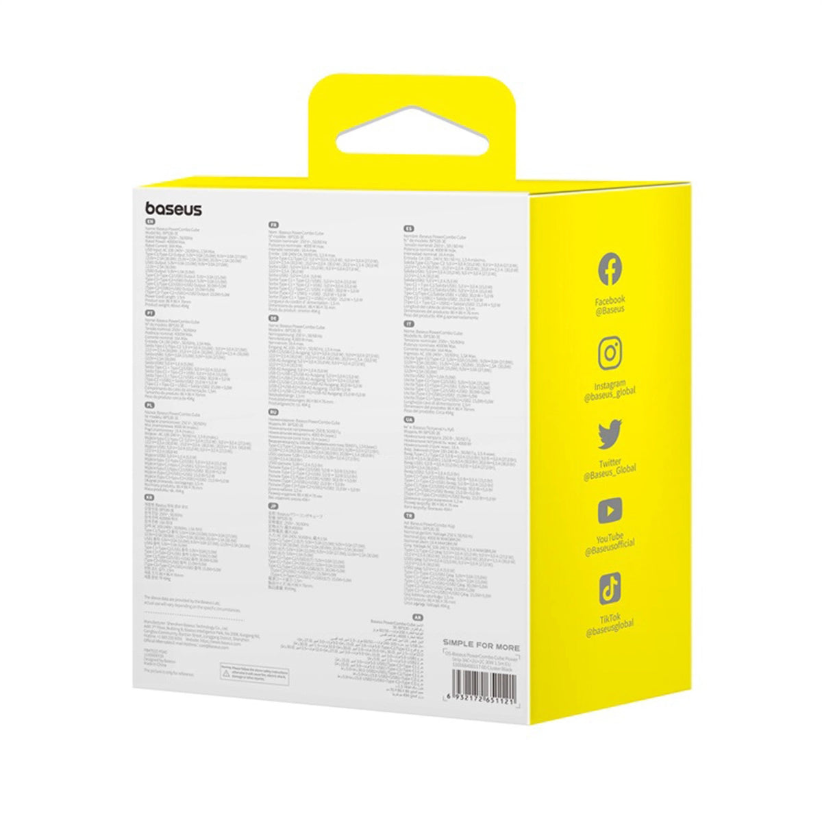 Listwa zasilająca Baseus PowerCombo Cube 30W 3xAC 2xUSB-A 2xUSB-C - czarny – zdjęcie 6