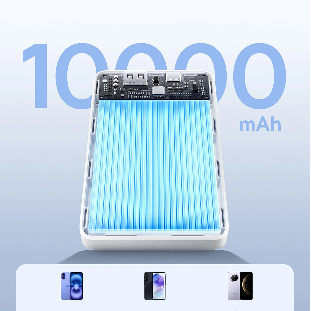 Powerbank Baseus EnerFill FP11 10000mAh 15W z białym kablem USB-C - biały – zdjęcie 12