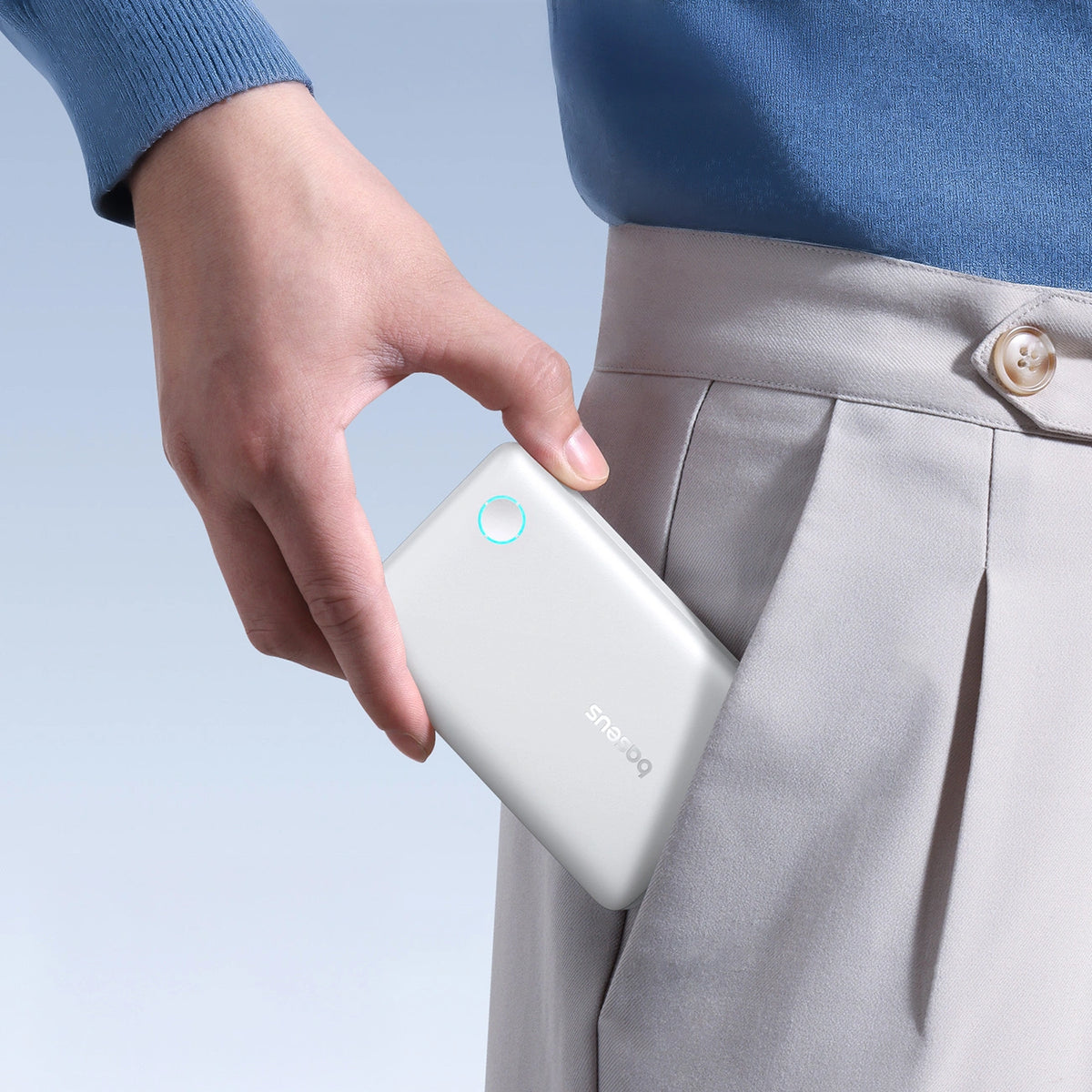 Powerbank Baseus EnerFill FP11 10000mAh 15W z białym kablem USB-C - biały – zdjęcie 14