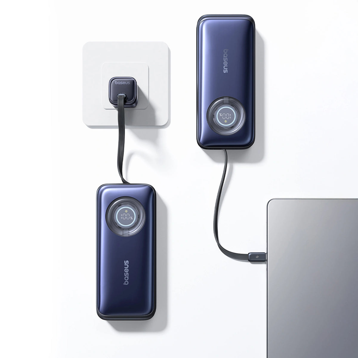 Powerbank Baseus EnerCore CR11 20000mAh 100W ze zwijanym kablami - czarny – zdjęcie 11