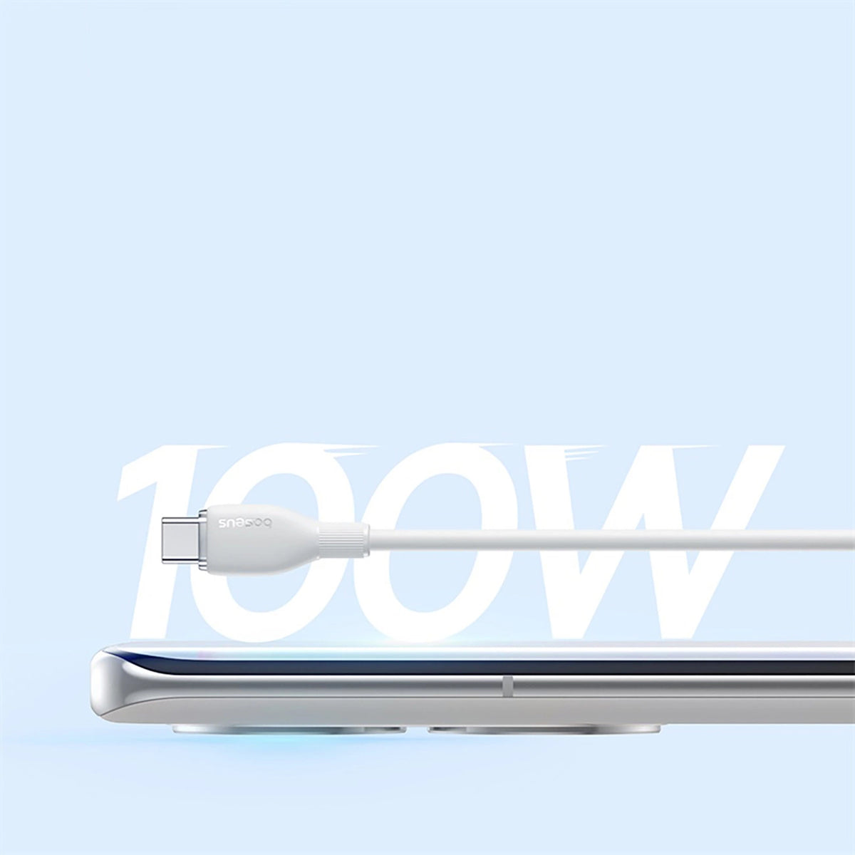 Kabel Baseus Pudding 100W USB-A - USB-C 1,2m - biały