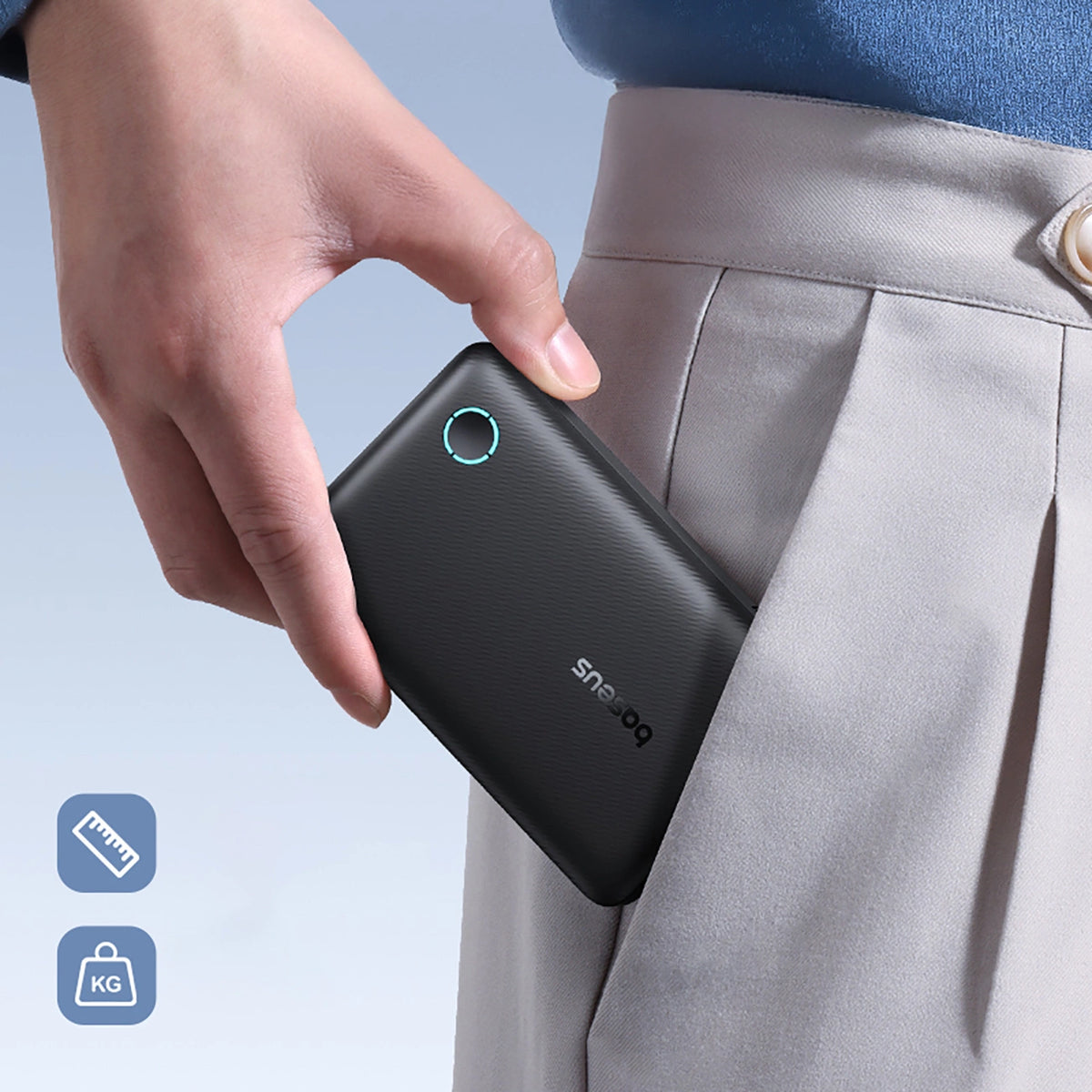 Powerbank Baseus EnerFill FP11 10000mAh 15W (z czarnym kablem - czarny