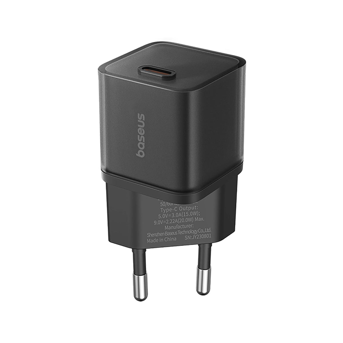 Ładowarka sieciowa Baseus GaN5S 20W 1xUSB-C - czarna – zdjęcie 2
