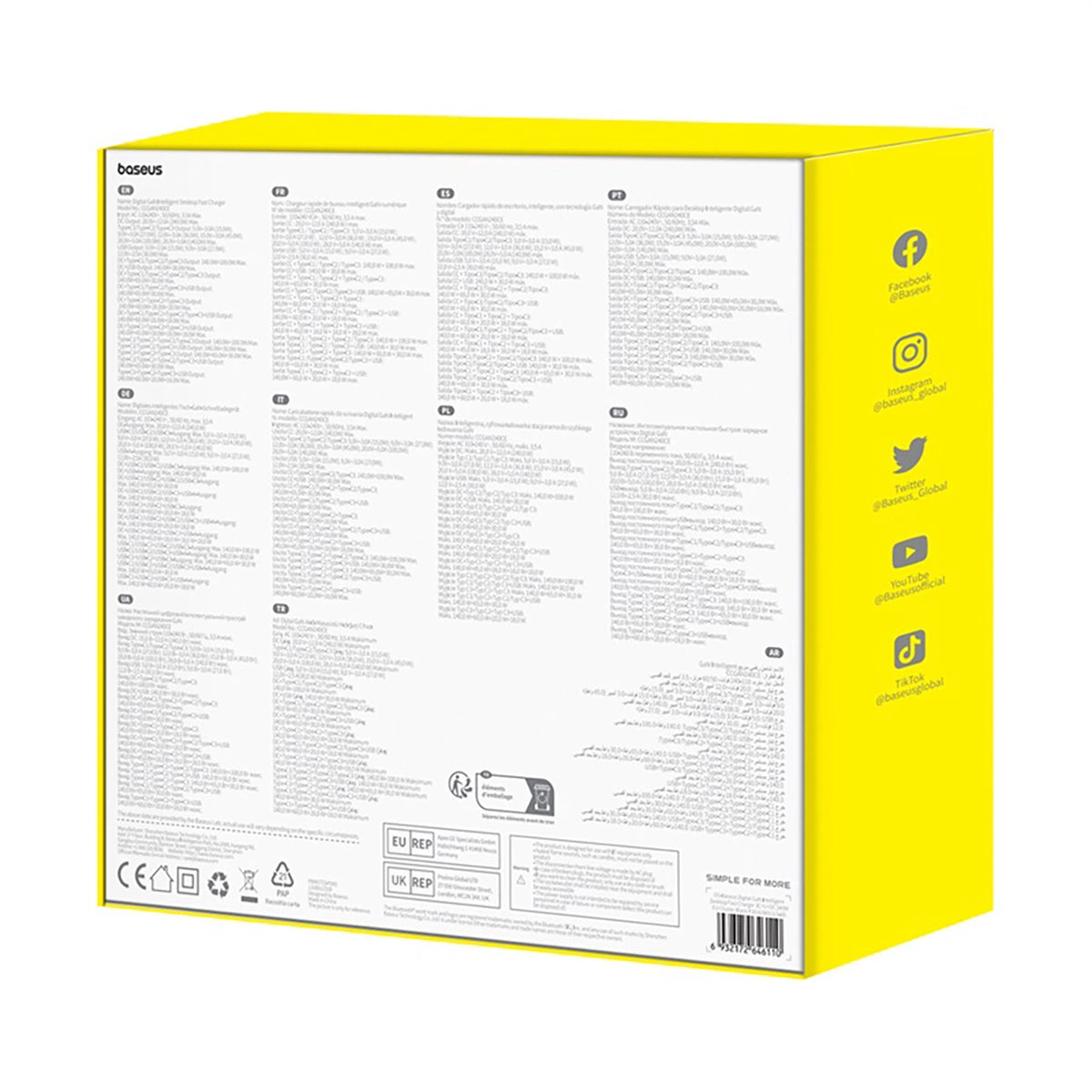 Ładowarka sieciowa Baseus Digital GaN 3xUSB-C 1xUSB-A 240W z - czarna – zdjęcie 10