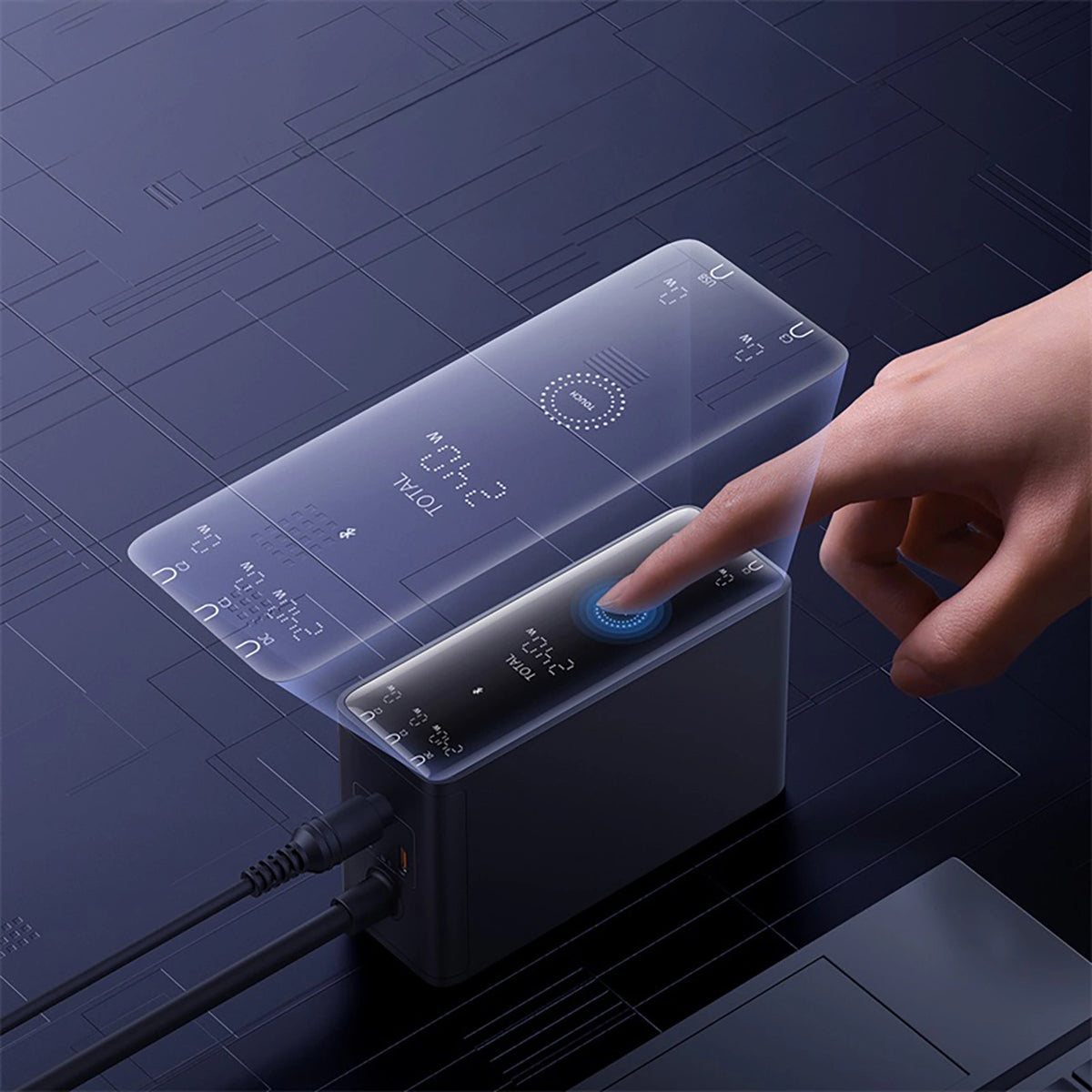 Ładowarka sieciowa Baseus Digital GaN 3xUSB-C 1xUSB-A 240W z - czarna – zdjęcie 12