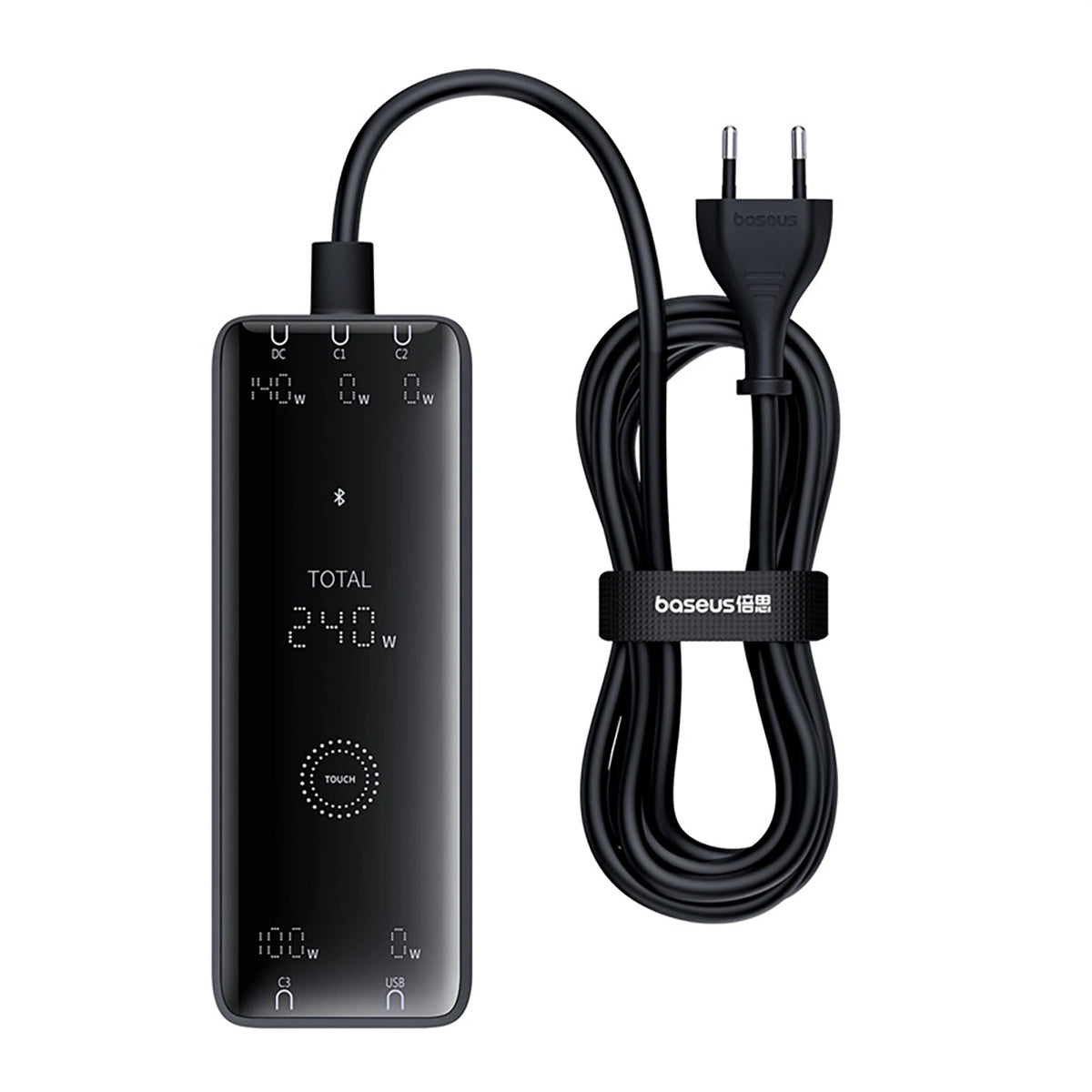 Ładowarka sieciowa Baseus Digital GaN 3xUSB-C 1xUSB-A 240W z - czarna – zdjęcie 5