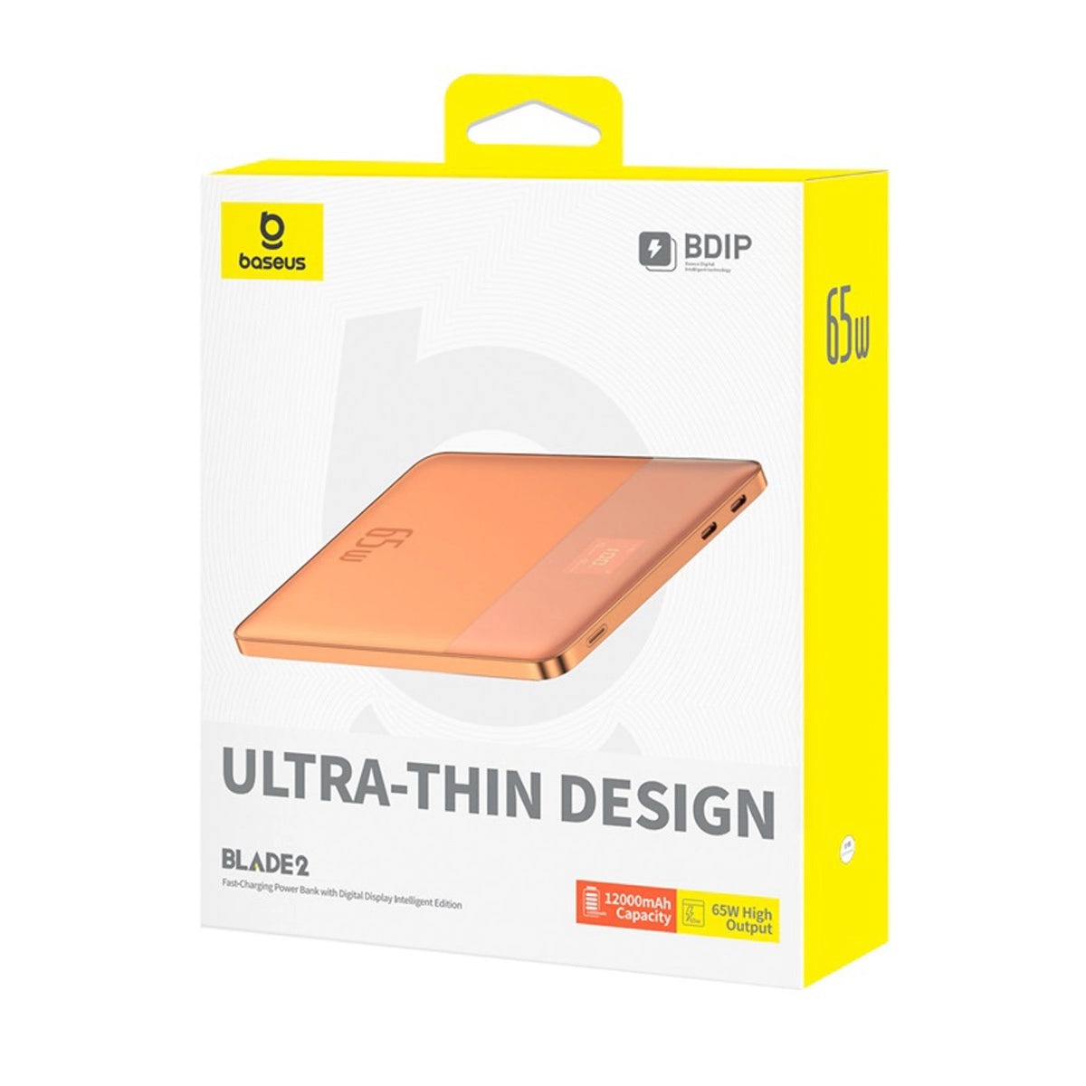 Powerbank Baseus Blade2 12000mAh 65W z wyświetlaczem - pomarańczowy – zdjęcie 7