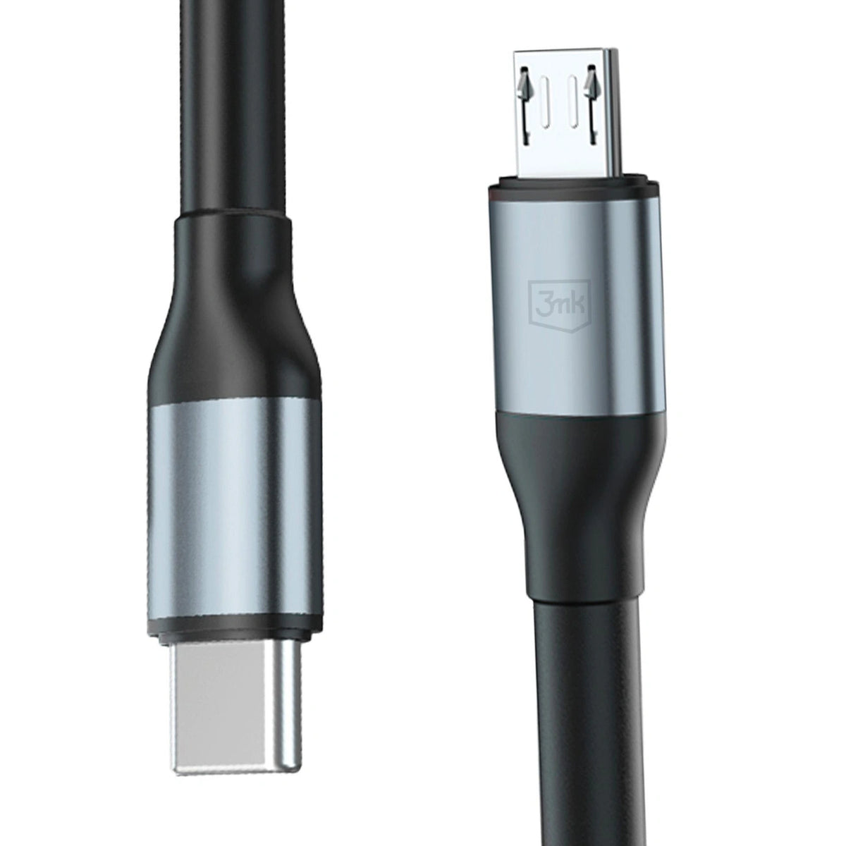 Kabel 3mk Hyper Cable N-SERIES USB-C / MicroUSB 3m QC 3.0 5V/2A - czarny – zdjęcie 4