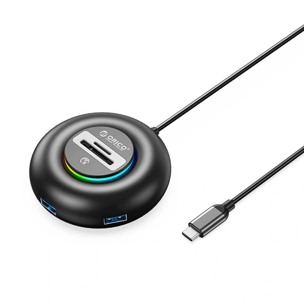 Hub USB Orico YXR5-C3 4-portowy USB-A 3.0 z czytnikiem SD i - czarny
