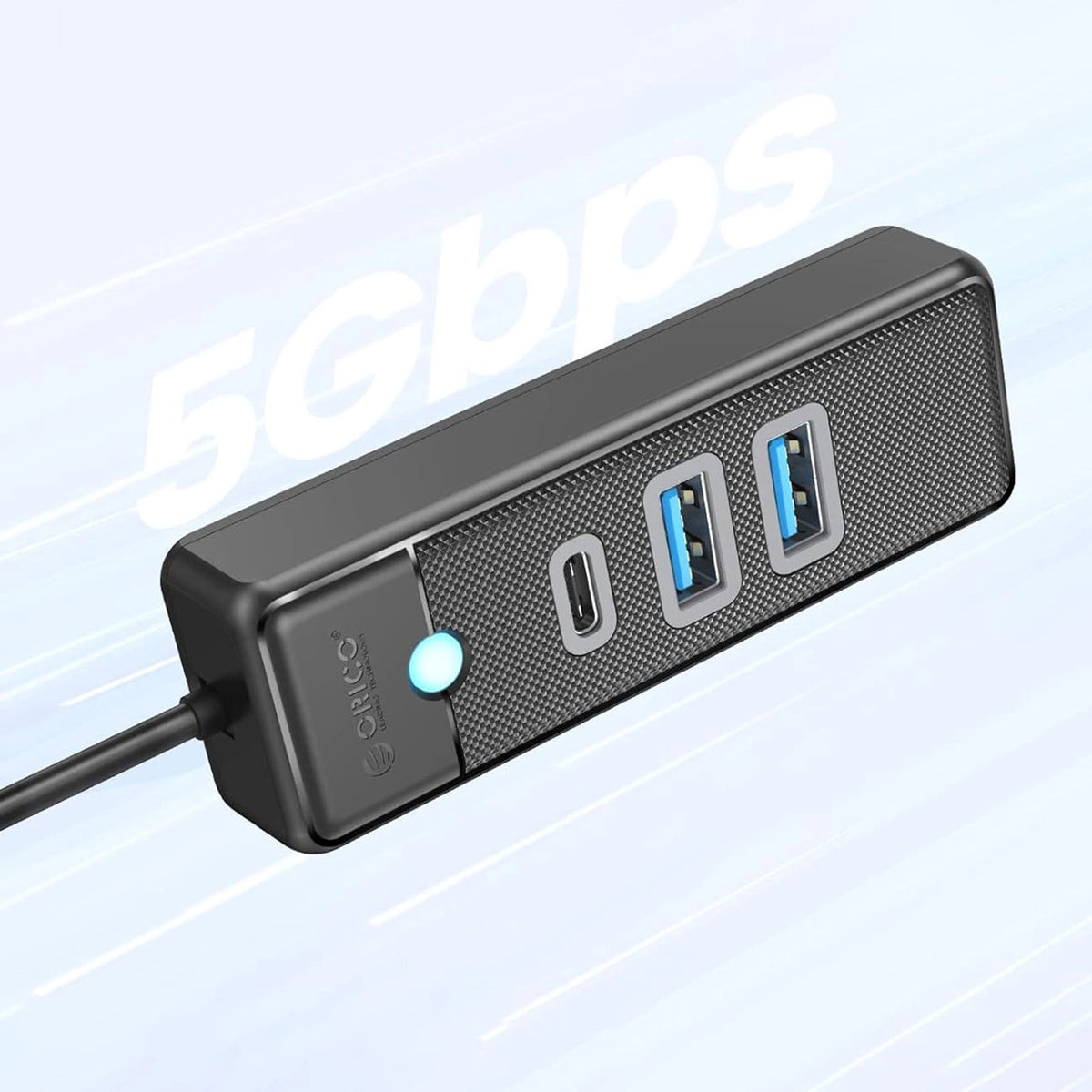 Hub USB Orico PWC2U-U3 3-portowy 2x USB-A 3.0 1x USB-C 3.0 0,15 m - czarny – zdjęcie 3