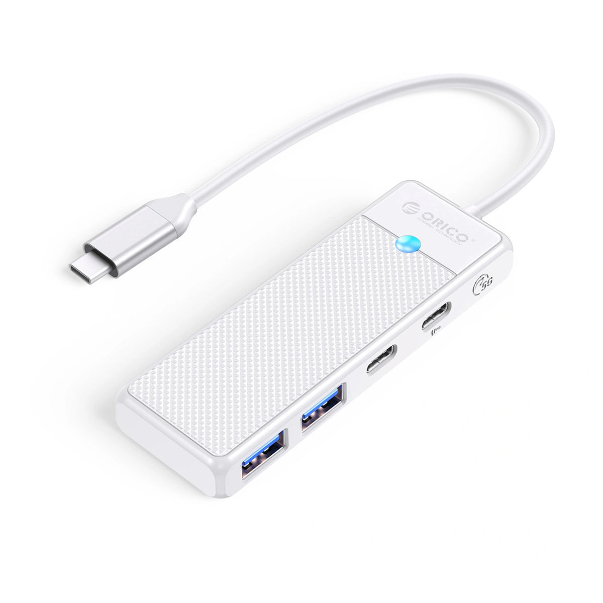 Hub USB Orico PAPW2AC-C3 4-portowy 2x USB-A 3.0 1x USB-C 3.0 z - biały