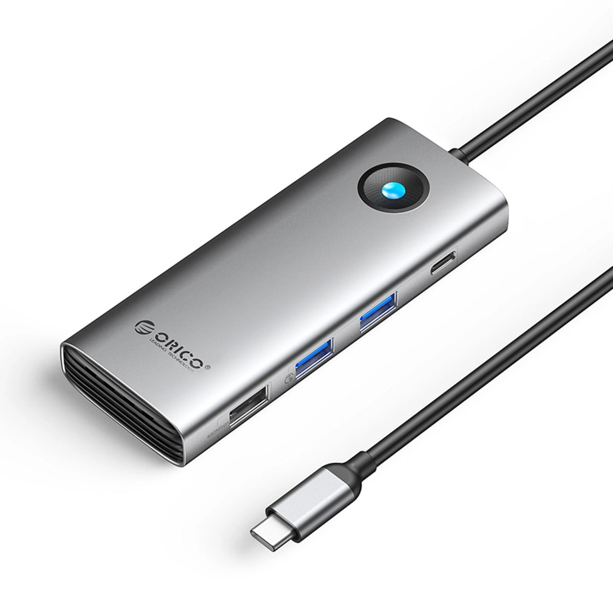 Stacja dokująca USB-C Orico PW11 8w1 2x USB-A 3.0 1x USB-A 2.0 1x - szara