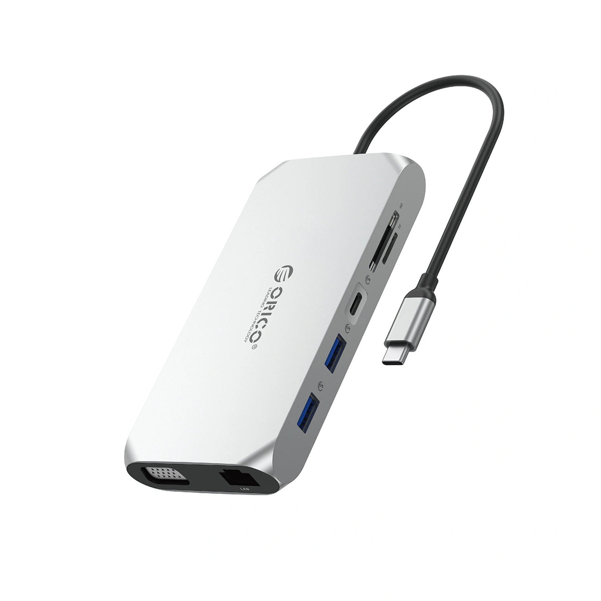 Stacja dokująca USB-C Orico XCR 12w1 2x USB-A 3.1 1x USB-A 2.0 1x - szara