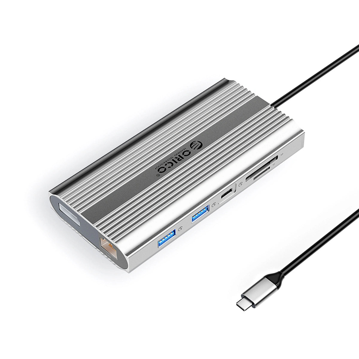 Stacja dokująca USB-C Orico XDR 12w1 USB-A USB-C 2x HDMI 4K 60Hz - srebrna