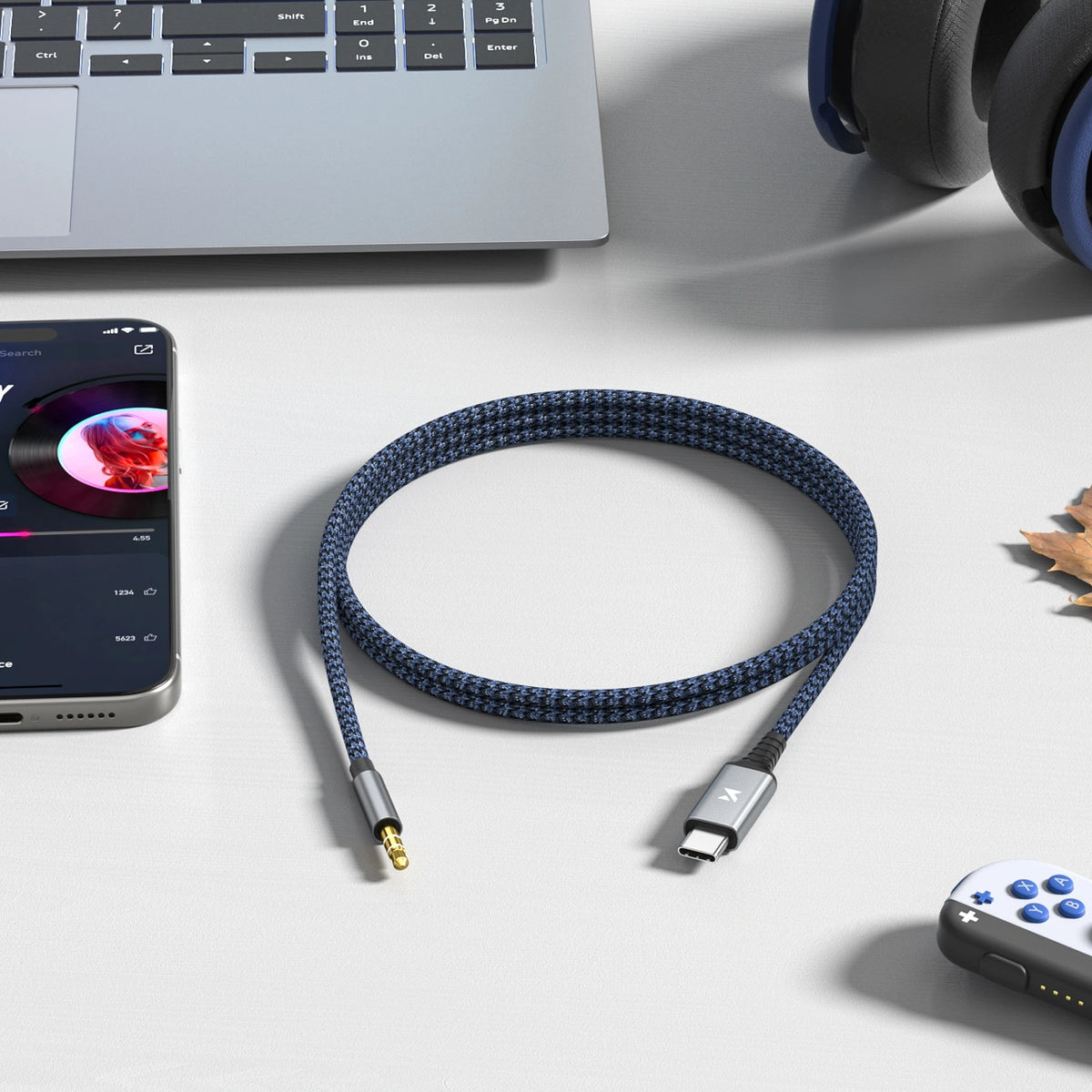 Kabel Wozinsky WAK-CJ USB-C do mini jack 3.5 mm adapter DAC 1 m - szary – zdjęcie 4