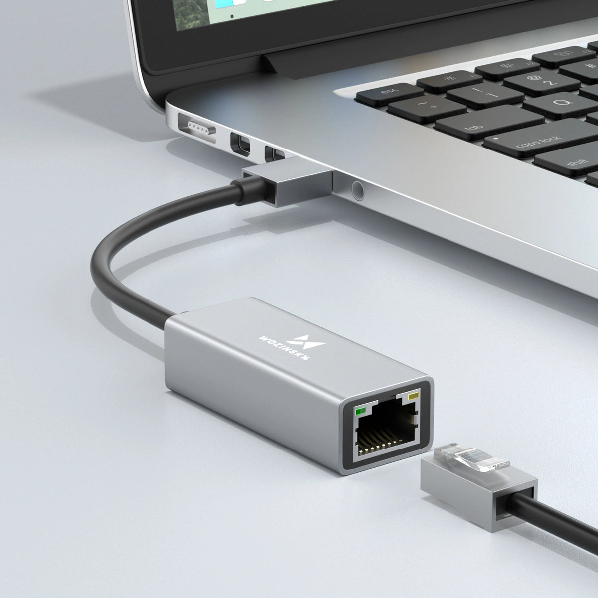 Adapter sieciowy Wozinsky WAU-45A Ethernet karta sieciowa LAN - szara – zdjęcie 2