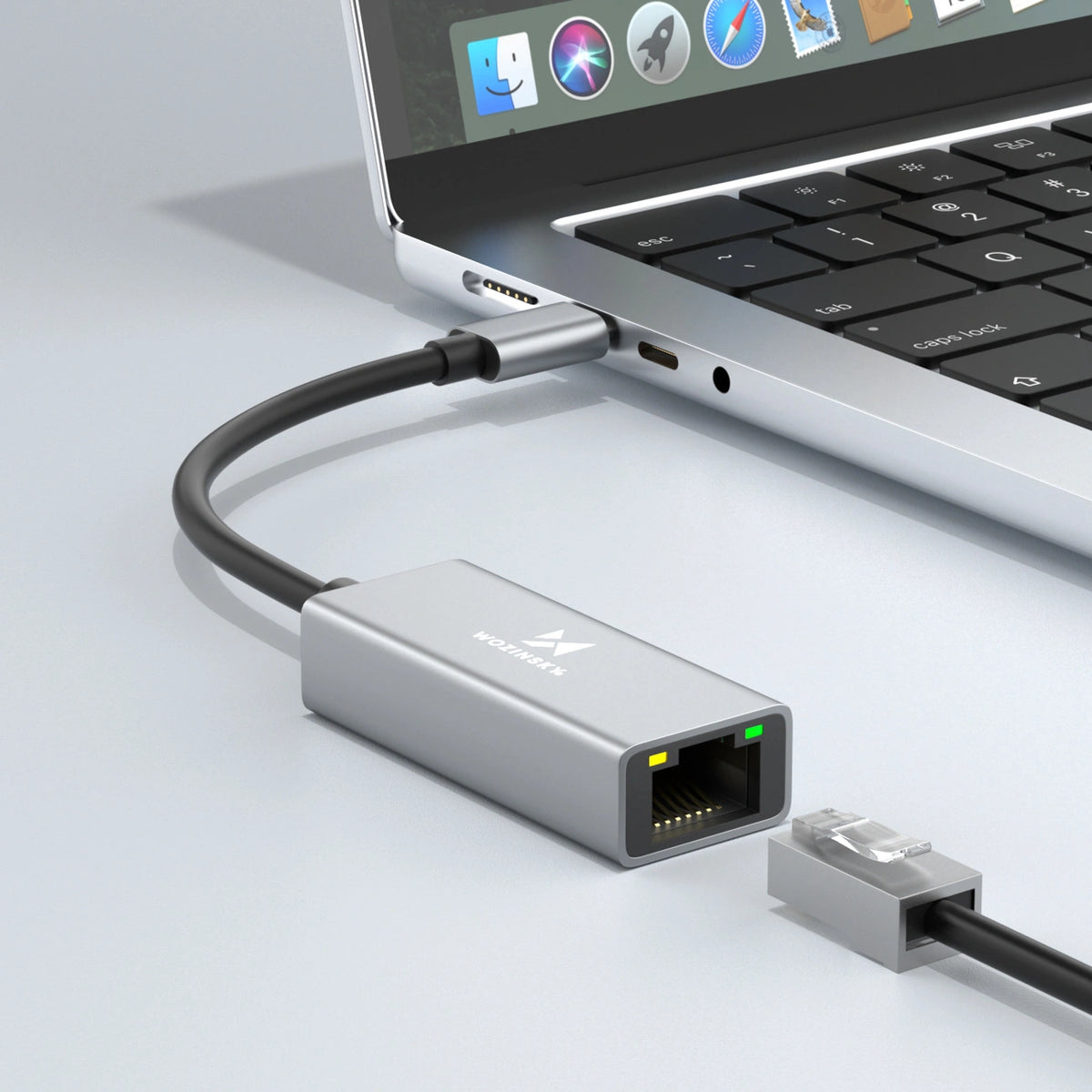 Adapter sieciowy Wozinsky WAU-45C Ethernet karta sieciowa LAN - szara – zdjęcie 2
