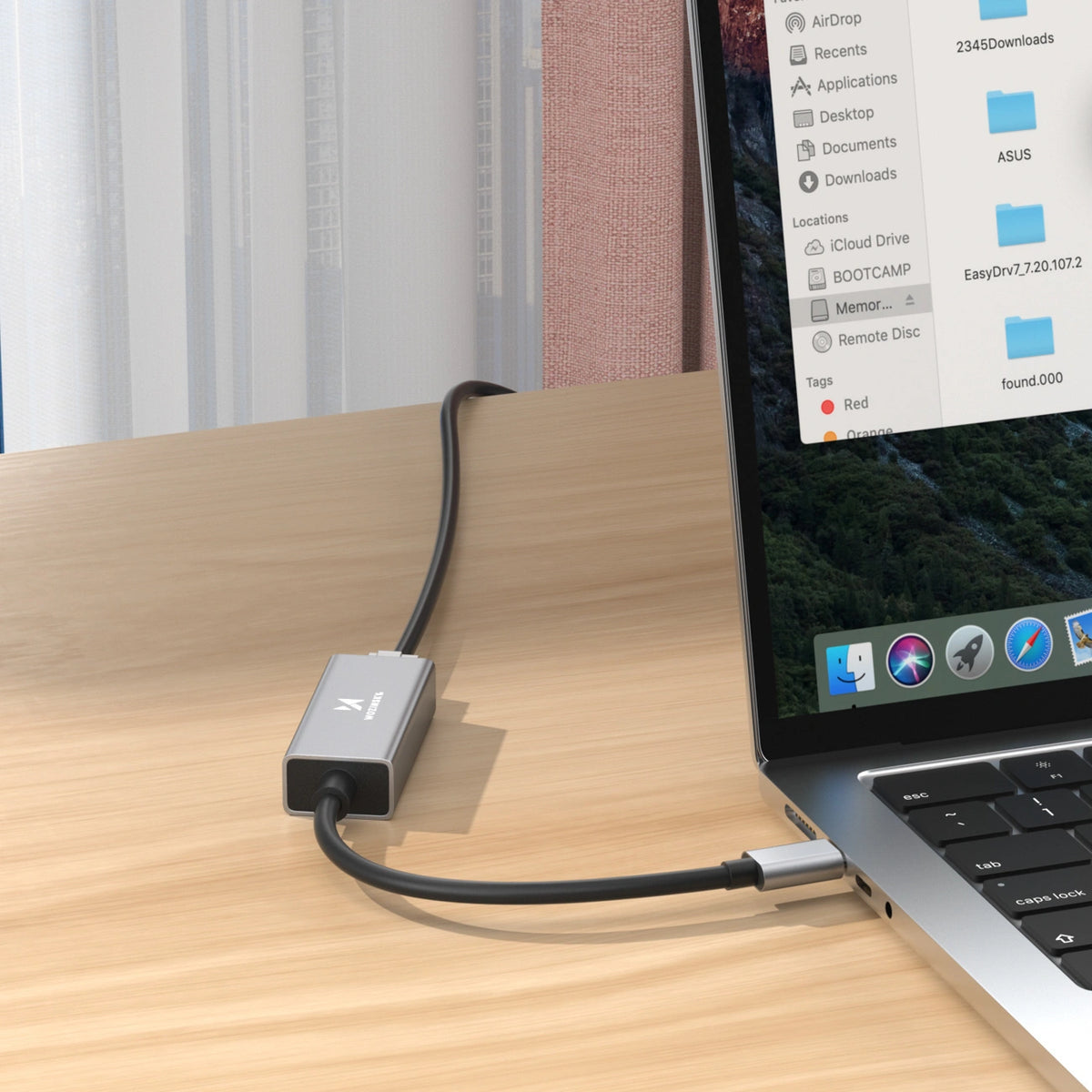 Adapter sieciowy Wozinsky WAU-45C Ethernet karta sieciowa LAN - szara – zdjęcie 4