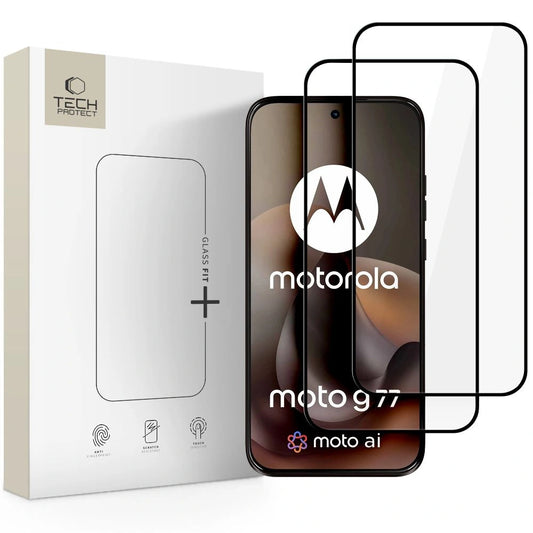 Szkło hartowane Tech-Protect Glass na Motorola Moto G67 / G77 - czarne